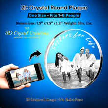 Load image into Gallery viewer, Crystal Round Plaque - 2D or 3D