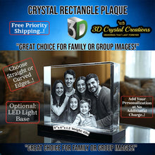 Load image into Gallery viewer, Crystal Rectangle Plaque - 2D or 3D