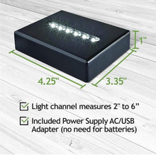 Load image into Gallery viewer, Black Gloss-MEDIUM-White LED Light Base (AC/USB 120v Plug)