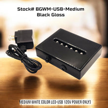 Load image into Gallery viewer, Black Gloss-MEDIUM-White LED Light Base (AC/USB 120v Plug)
