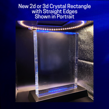 Load image into Gallery viewer, Clear Crystal Rectangle with Straight Edges on a dark background