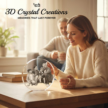 Load image into Gallery viewer, Crystal Round Plaque - 2D or 3D