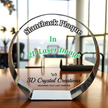 Load image into Gallery viewer, Slantback Crystal Plaque - 2D or 3D