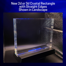 Load image into Gallery viewer, Crystal Rectangle with Straight Edges on a Dark background 200x150x30