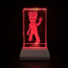 Load image into Gallery viewer, 3D &quot;Little Groot&quot; Crystal - Includes: Free 7-Color Changing LED Light-Base