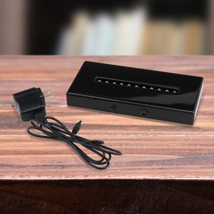 Black Gloss 1-Color White LED Light Base - Large (Incls. USB Power Adapter)