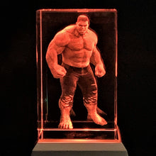 Load image into Gallery viewer, 3D &quot;Hulk&quot; Crystal - Includes: Free 7-Color Changing LED Light-Base
