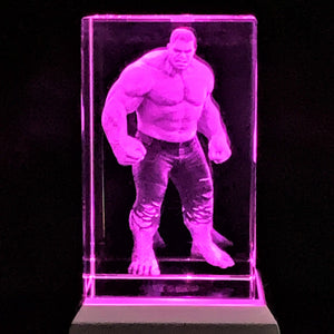 3D "Hulk" Crystal - Includes: Free 7-Color Changing LED Light-Base