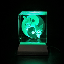 Load image into Gallery viewer, 3D &quot;Kitty Friends&quot; Crystal - Includes: Free 7-Color Changing LED Light-Base
