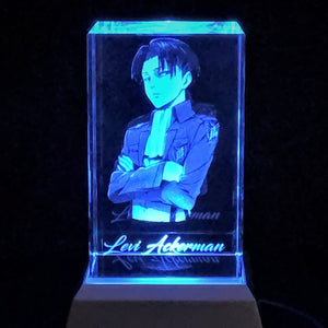 3D "Captain Levi" Crystal-Includes: Free 7-Color Changing LED Light-Base