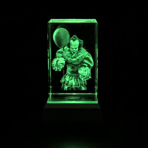 3D "Pennywise" Crystal-Includes: Free 7-Color Changing LED Light-Base