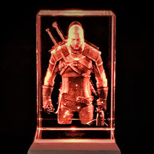 Load image into Gallery viewer, 3D &quot;Geralt of Rivia&quot; Crystal - Includes: Free 7-Color Changing LED Light-Base