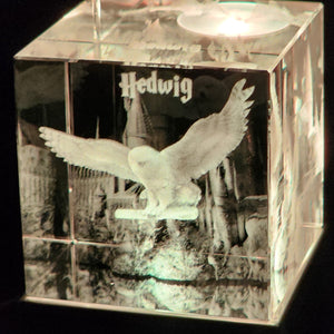 3D Hedwig Owl LED Light Up Crystal Collectible