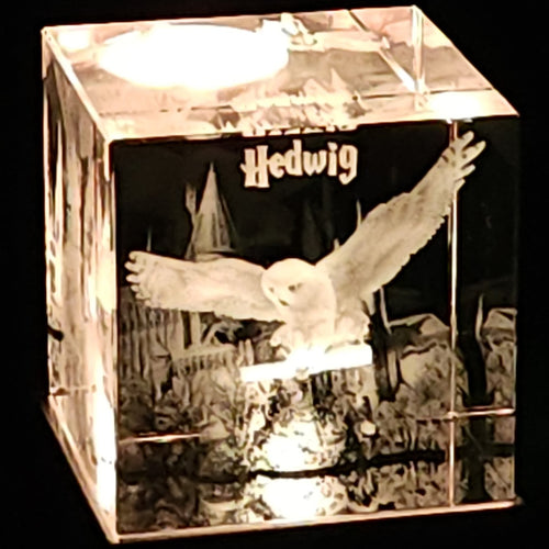 3D Hedwig Owl LED Light Up Crystal Collectible