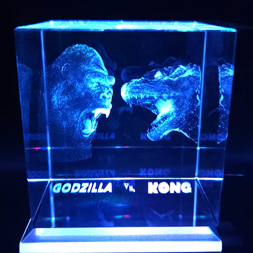 3D Godzilla vs. Kong LED Light Up Crystal Collectible
