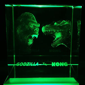 3D Godzilla vs. Kong LED Light Up Crystal Collectible