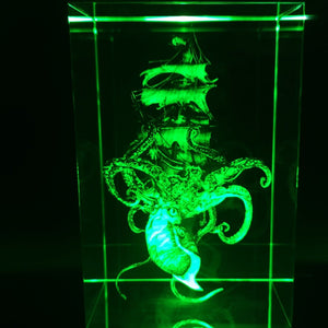 3D Kraken LED Light Up Crystal Collectible