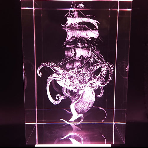 3D Kraken LED Light Up Crystal Collectible