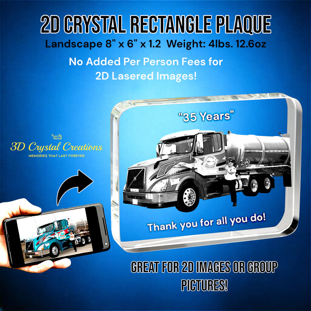 Crystal Rectangle Plaque - 2D or 3D