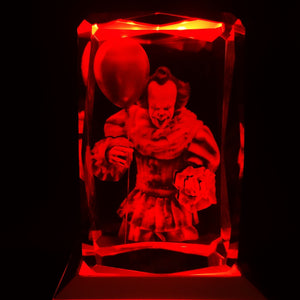 Light Up Pennywise Bevel Edges 3D Crystal