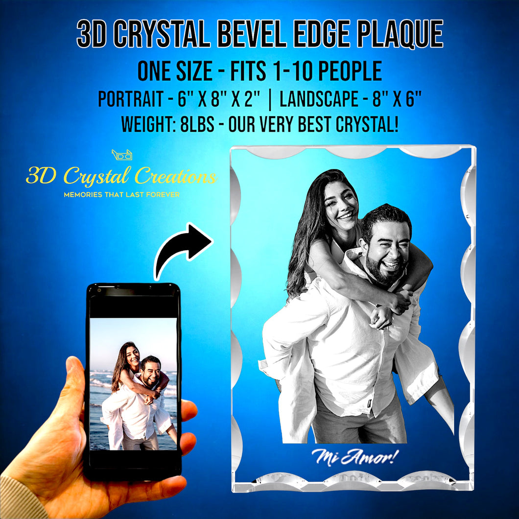 3D Crystal Bevel Edge Plaque