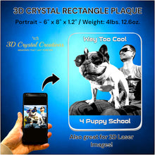 Load image into Gallery viewer, Crystal Rectangle Plaque - 2D or 3D