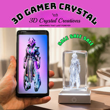 Load image into Gallery viewer, 3D Custom Gamer Character LED Light Up Crystal Collectible