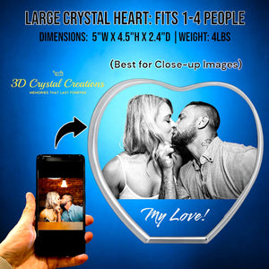 3D Large Crystal Heart