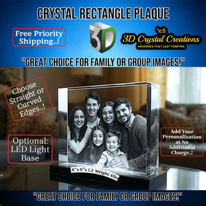 Crystal Rectangle Plaque - 2D or 3D