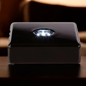 Black Gloss-SMALL-White LED Light Base (AC/USB 120v Plug)
