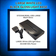 Load image into Gallery viewer, Black Gloss-LARGE-LED Light Base-White LED (AC/USB 120v Plug)