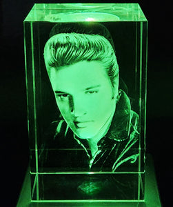 3D Elvis LED Light Up Crystal Collectible
