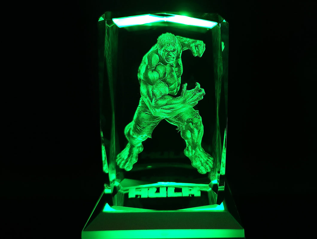 3D Hulk LED Light Up Crystal Collectible