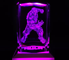 Load image into Gallery viewer, 3D Hulk LED Light Up Crystal Collectible