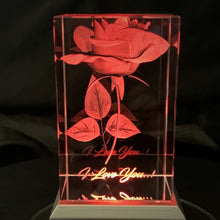 Load image into Gallery viewer, LED Light Up Rose 3D Crystal