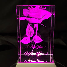 Load image into Gallery viewer, LED Light Up Rose 3D Crystal