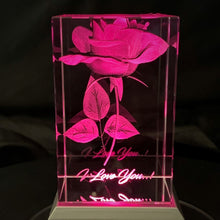 Load image into Gallery viewer, LED Light Up Rose 3D Crystal