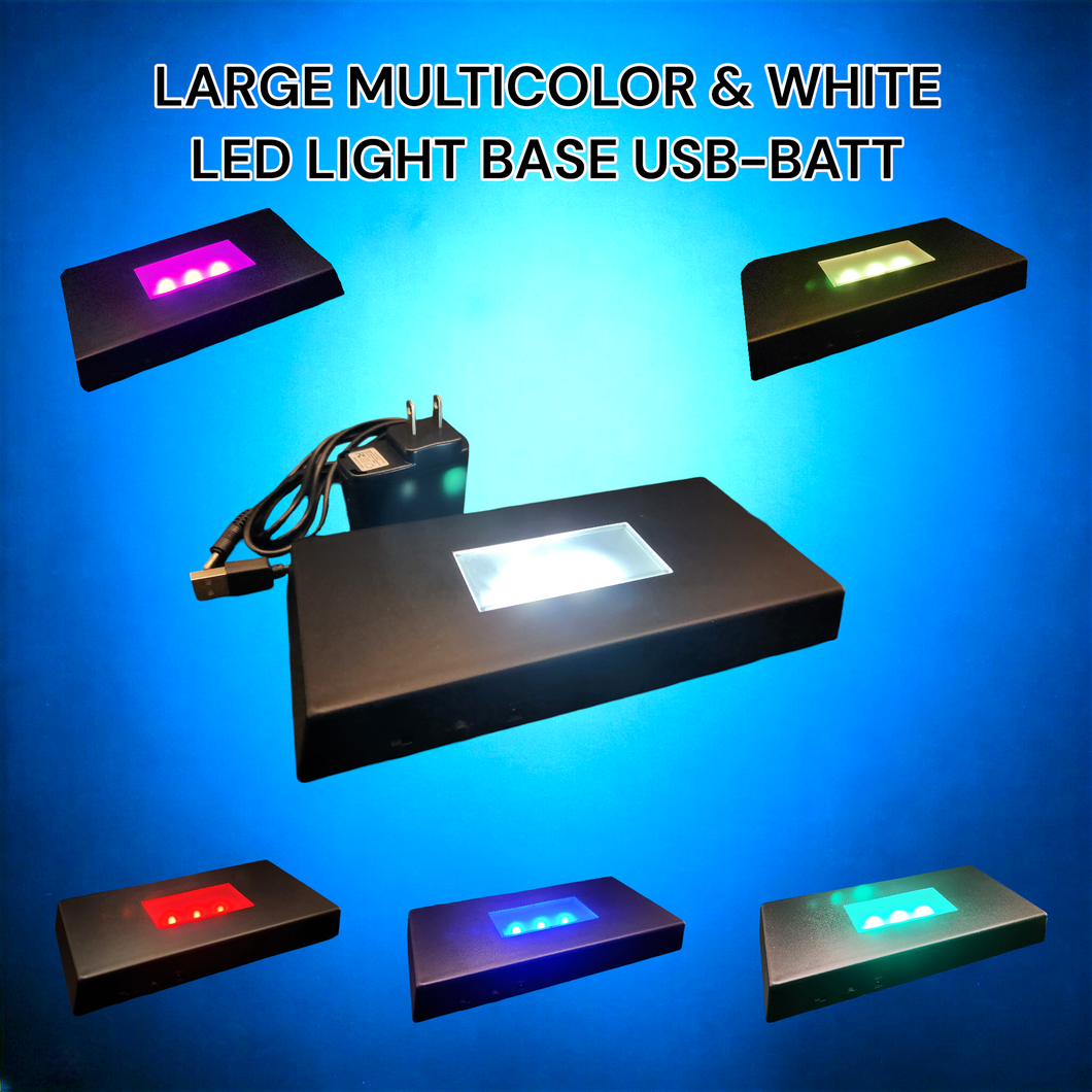 Large Multicolor & White LED Light Base AC/USB/Batt