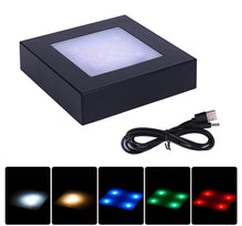 Load image into Gallery viewer, Medium Multicolor &amp; White LED Light Base (AC/USB/Battery Operated)