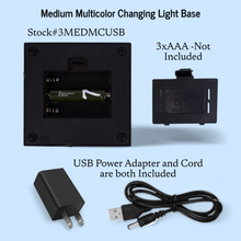 Load image into Gallery viewer, Medium Multicolor &amp; White LED Light Base (AC/USB/Battery Operated)