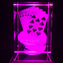 Load image into Gallery viewer, 3D Poker Cards LED Light Up Crystal Collectible