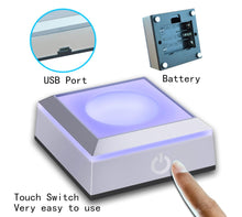 Load image into Gallery viewer, Small Multicolor &amp; White LED Light Base (AC/USB &amp; Battery Operated)