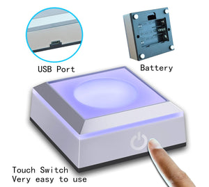 Small Multicolor & White LED Light Base (AC/USB & Battery Operated)
