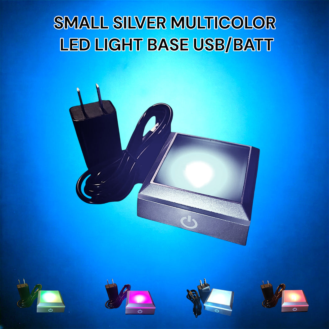 Small Multicolor & White LED Light Base (AC/USB & Battery Operated)