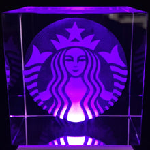 Load image into Gallery viewer, LED Light Up Starbucks Logo crystal