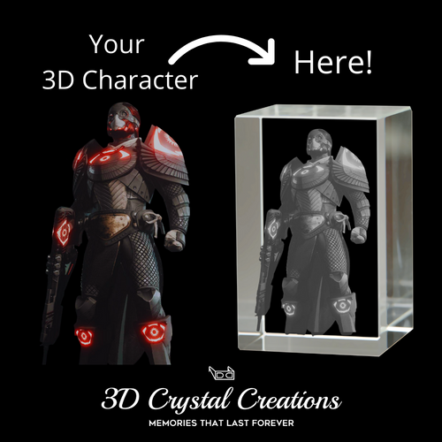 3D Custom Character Crystal-Destiny 2 - Includes: Bright 7-Color Changing LED Light Base