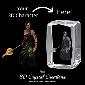 3D Custom Character Crystal-The Elder Scrolls Online -Includes: Bright 7-Color Changing LED Light Base