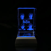 Load image into Gallery viewer, 3D &quot;The Beatles&quot; Crystal -Includes: Free 7-Color Changing LED Light-Base