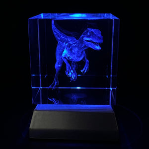 3D "Blue" Crystal - Includes: Free 7-Color Changing LED Light-Base