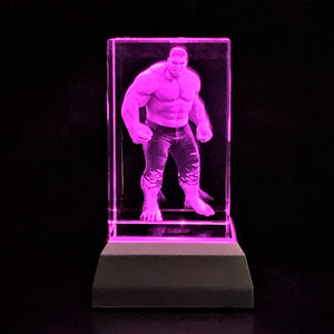 3D "Hulk" Crystal - Includes: Free 7-Color Changing LED Light-Base